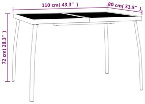 3 pcs conjunto de jantar para jardim aço antracite