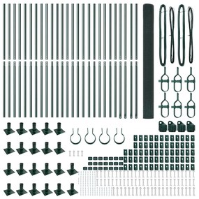 Cerca de Arame Soldado com 13 Postes Flangados Verde 1,4x50 m Aço