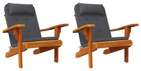 Almofadões p/ cadeira adirondack 2 pcs tecido oxford antracite