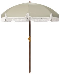 Outsunny Chapéu de Sol de Praia Ø190x210 cm com 8 Varas Abertura Manual Anti-UV Impermeável e Bolsa de Transporte para Jardim Verde