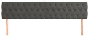 Cabeceira de cama 2 pcs veludo 90x7x78/88 cm cinzento-escuro