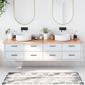 3156173 vidaXL Bancada p/ WC 200x50x4 cm madeira maciça tratada castanho-claro