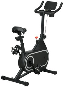 SPORTNOW Bicicleta Estática com Ecrã LCD Assento e Guiador Ajustáveis Volante 4 kg e Porta Garrafa  93x48,5x102-112 cm Preto | Aosom Portugal