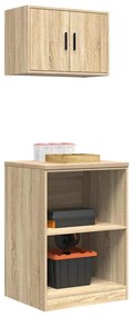 Armários de garagem 2pcs derivados de madeira carvalho sonoma