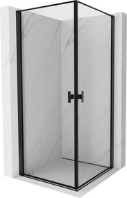 Mexen Mist-B Cabine de duche Duo com porta articulada 80 x 80 cm, estrutura preta, preto - 8A2-080L-080P-70-70