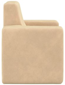 Sofá infantil pelúcia macia cor creme