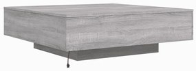 Mesa de centro com luzes LED 100x100x31 cm cinzento sonoma