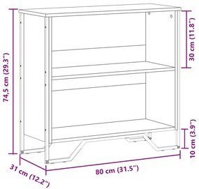 Estante 80x31x74,5 cm derivados de madeira cinzento sonoma