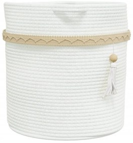 Cesto de arrumação Ø38x36 cm algodão branco