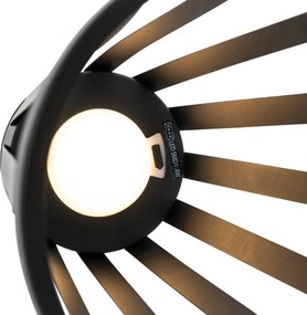 Candeeiro de mesa de exterior preto c/ LED regulável 3 níveis solar e carregável - Penny