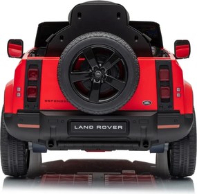 Carro elétrico para Crianças 12V 4x4 Land Rover Defender Rodas de espuma EVA, Assento Couro ecológico, Controlo remoto Vermelho