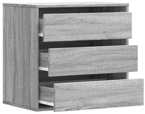 Cómoda com 3 Gavetas - 60x41x58 cm - derivados de madeira - cinzento s