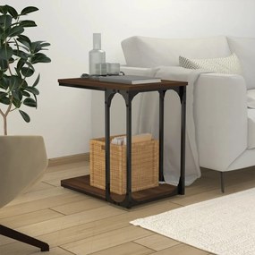 825816 vidaXL Mesa de apoio 50x35x52cm derivados de madeira carvalho castanho