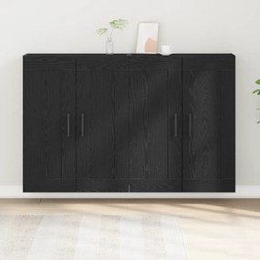 vidaXL Gabinetes Suspensos 2 pcs Carvalho Preto Madeira Engenheirada