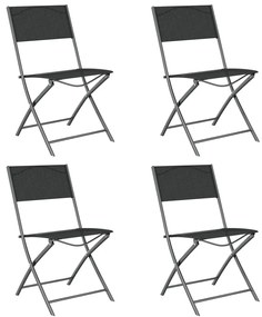 5 pcs conjunto de jantar para jardim cinzento e preto
