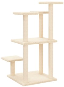 Postes arranhadores para gatos com plataformas 98,5 cm creme