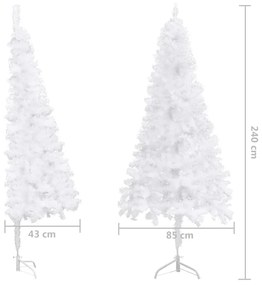 Árvore de Natal artificial de canto 240 cm PVC branco