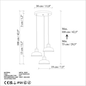 Candeeiro Suspenso Memati – Mint – Diâmetro 45 cm