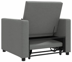 Sofá Cama 3 em 1 Conversível Tecido Cinza Escuro