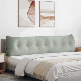 vidaXL Travesseiro para Costas Cinzento-claro 200 x 24 x 50 cm Veludo