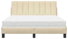 Cama com colchão 120x200 cm tecido cor creme