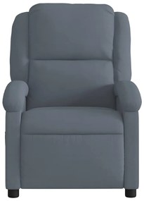 Poltrona de massagens reclinável veludo cinzento-escuro