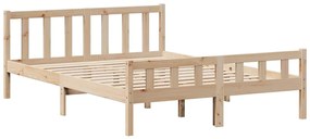Cama sem colchão 150x200 cm madeira de pinho maciça