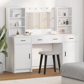 Conjunto de 3 Peças de Mesa de Maquiagem vidaXL em MDF Branco