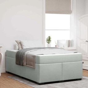 vidaXL Estrutura de cama com colchão Cinzento-claro 120 x 200 cm