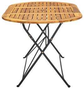 Mesa de jardim oval 160x85x74 cm madeira de acácia maciça