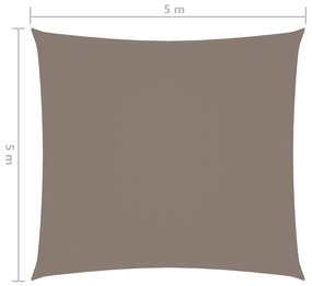Para-sol vela tecido oxford quadrado 5x5 m cinzento-acastanhado