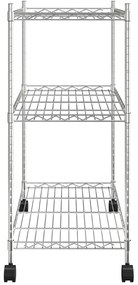 Unidade de 3 prateleiras com rodas 60x35x81 cm 150 Kg cromado