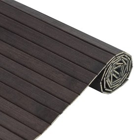 Tapete retangular 60x500 cm bambu castanho-escuro