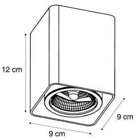 Foco de superfície de design branco GU10 70mm giratório e inclinável - Vox Design