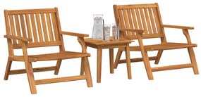 Cadeiras de Jardim com Mesa 3 pcs Madeira Sólida Acácia