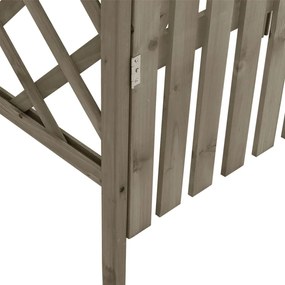 Pérgola com portão 116x40x204 cm madeira de abeto maciça cinza