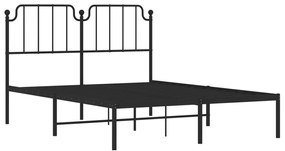 Estrutura de cama com cabeceira 140x190 cm metal preto