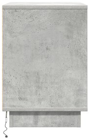 Criado-Mudo com LED Cinza Concreto 50x34,5x50 cm