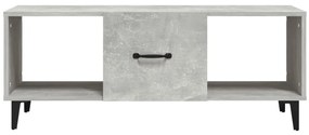 Mesa de centro 102x50x40 cm madeira processada cinza cimento