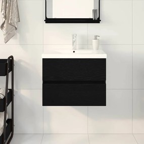 vidaXL Armário de Pia Montado na parede Carvalho preto 60 x 39 x 62 cm