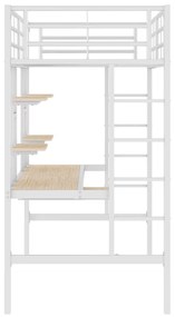 Beliche/Cama Alta com Secretária e Estantes – Coimbra – 90x200 cm – Pr
