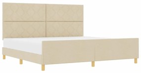 Cama vidaXL Creme 200x200 cm Tecido