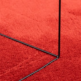 Tapete de pelo curto OVIEDO Ø 120 cm vermelho