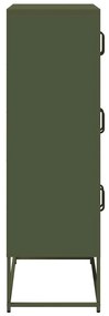 Aparador alto 68x39x123 cm aço verde azeitona