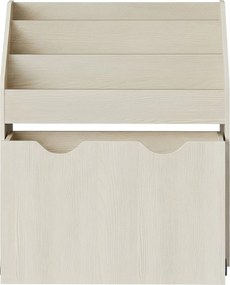 Estante infantil, estante para brinquedos com 3 níveis com rodas 29,5 x 62,5 x 70,2 cm bege aveia