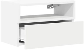 Mesas de cabeceira de parede 2 pcs 45x26x28,5 cm branco