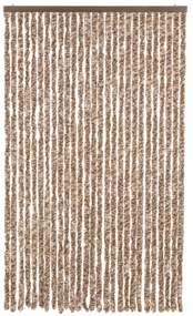 Cortina anti-insetos 118x220 cm chenille bege e castanho-escuro