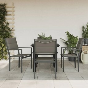 vidaXL 5 pcs conjunto de jantar para jardim aço e textilene preto