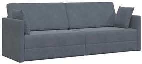 Sofá Cama 2 em 1 Cinza Escuro 213x144x60 cm Veludo