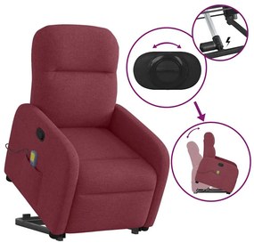 Poltrona de massagens reclin. elevatória tecido vermelho tinto